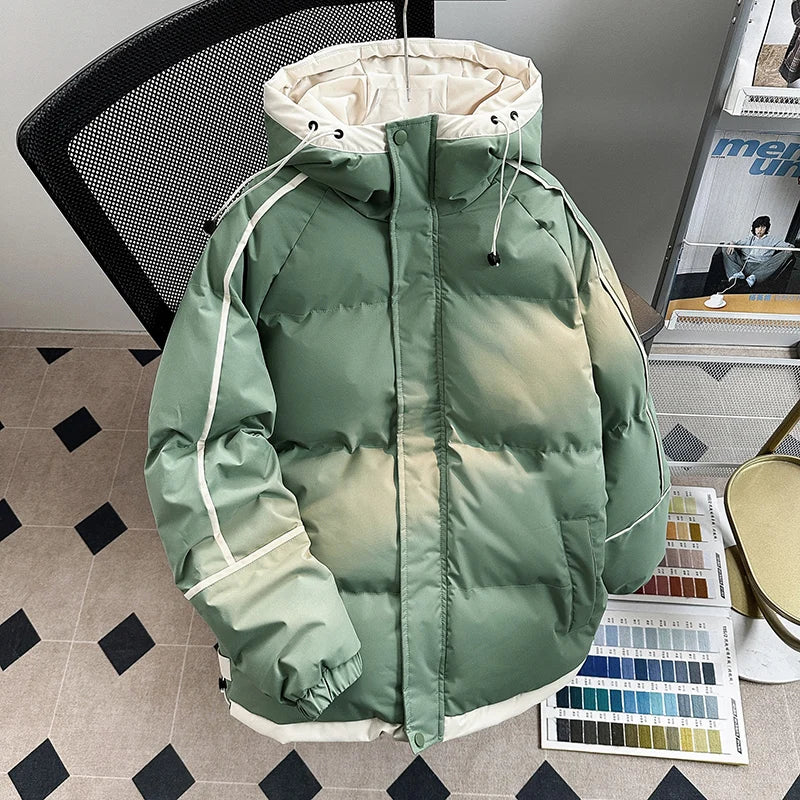 2025 Winter new style Men's Thicken Warm fashion Parka Jackets  Men's Casual Coats Hooded Windbreak Cotton Padded Down Jacket