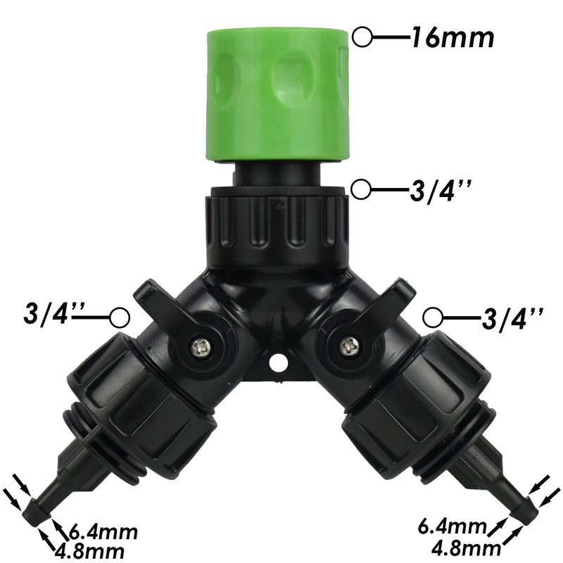 KESLA 1pcs Drip Irrigation Tap Adapter 2-Way 4-Way Splitter for Garden 1/4'' Hose Automatic Watering System Kit Bonsai Pot Plant