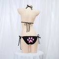 Anime Kawaii Girl Cute Cat Paw Bikini Swimsuit Women Claw Pattern Three Point Underwear Set Bra Panties CostumeCosplay Wholesale
