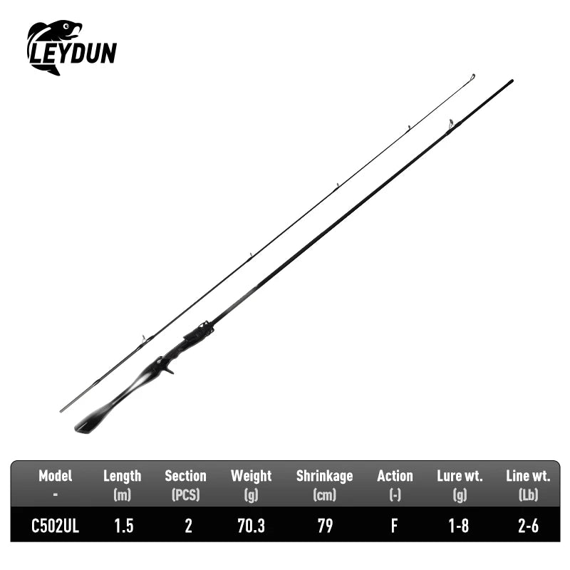 LEYDUN Black Creek Fishing Rod 2 Section Spinning Casting | SAMAG