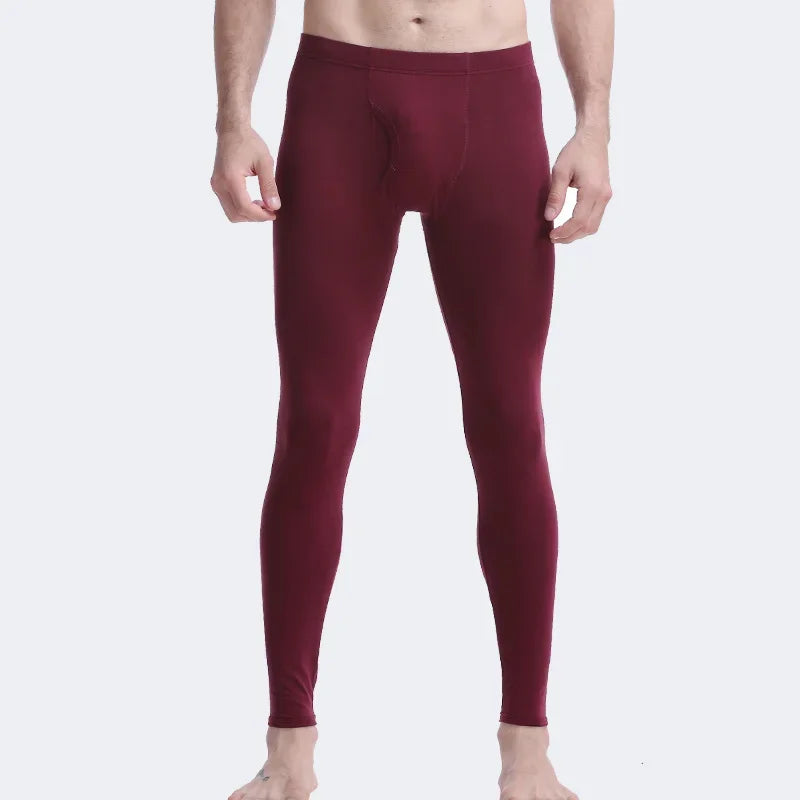 Men's single-piece long johns, youth autumn and winter slim-fitting leggings, cotton thread pants, thermal pants, thin leggings