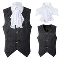 Men's Vest Gentleman Retro Medieval Elegant Renaissance Steampunk Inner Wear Gothic Jacquard Short Vest Single-breasted Business