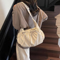Large Capacity Women's Shoulder Bags Lightweight Nylon Pleated Crossbody Bag Multiple Pockets Hobo Bag For Women Commuting