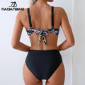 Nadanbao Women Floral Print Bikini Set V Neck Front Knot | SAMAG