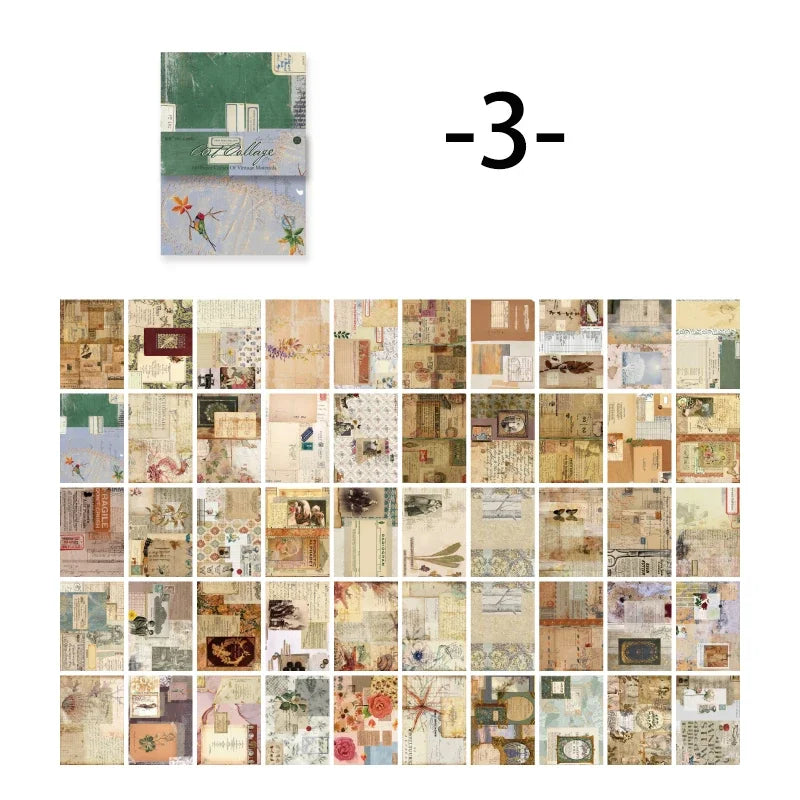 Mr. Paper 100pcs/book Vintage Character Message Card Beautiful Flowers European Style Hand Account Material Memo Pad