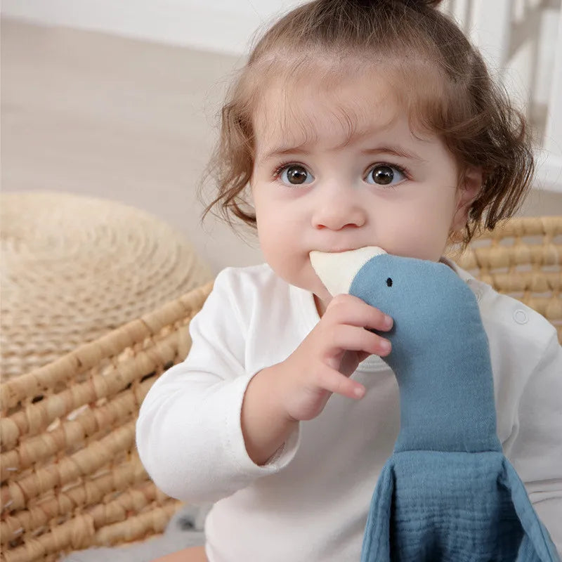 Baby Security Blanket Soft Cotton Muslin Comforter for Newborn Infant Sleeping Snuggle Toy Stuffed Animal Soothe Appease Towel
