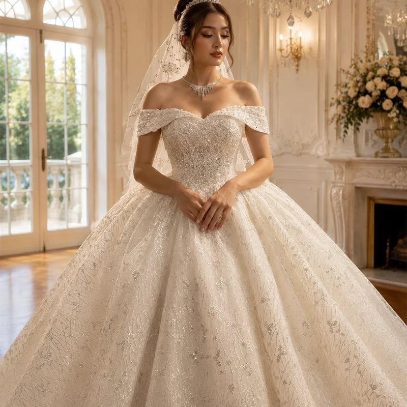 Customized Luxury Ball Gown Wedding Dresses Off - View 3 | SAMAG