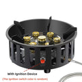 21000W 7-Core Camping Stove High-Power Strong Fire Portable Tourist Gas Burner Windproof Electronic Ignition Camping Equipment