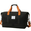 Convenient Shoe Pocket Motorbike Travel Bag Quilted Fabric, Lightweight Carry-on Duffle for Outdoor Weekend Short Trips