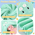1 Comfortable and Multifunctional Hooded Bath Towel, Absorbent and Soft, with Cute Cartoon Animal Designs, Suitable for Use as a Bathroom Robe, Nap Blanket, and for Occasions Such as Christmas and New Year