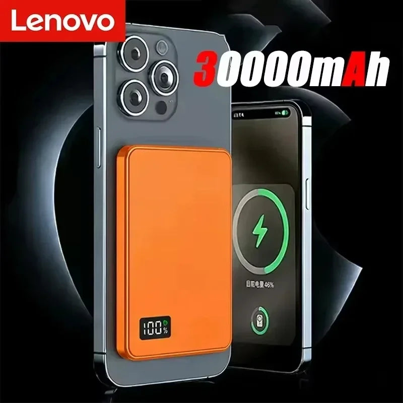 Lenovo 500000mAh Ultra-Slim Magnetic Power Bank PD22.5W  Wireless Fast Charging for Magsafe External Battery For Xiaomi iPhone