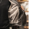 Winter Faux Fur Liner Leather Bomber Jacket Men Streetwear Fashion Loose Thicken Leather Casual Vintage Motorcycle Jacket Coat