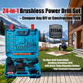 21V Cordless Drill Driver with 2 Batteries, Electric Screwdriver Set, 6 Speed, 18+1 Torque, Power with Bits - View 4 | SAMAG