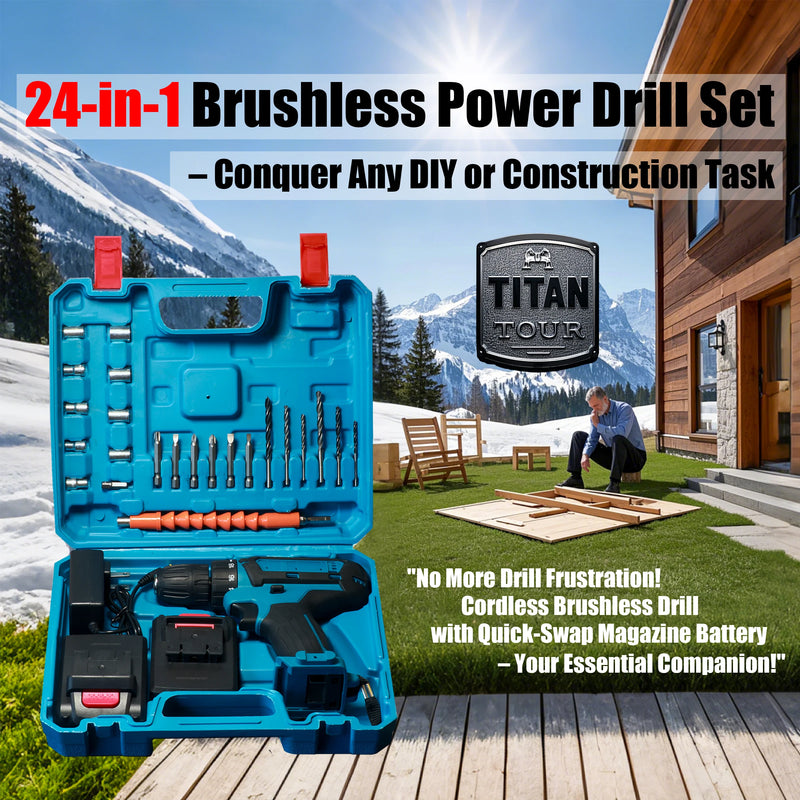 21V Cordless Drill Driver with 2 Batteries, Electric Screwdriver Set, 6 Speed, 18+1 Torque, Power with Bits - View 4 | SAMAG