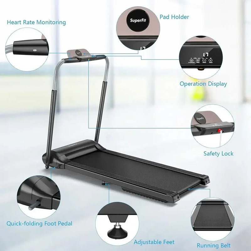 3.0HP Folding Treadmill with LED Touch Screen, Phone - View 6 | SAMAG