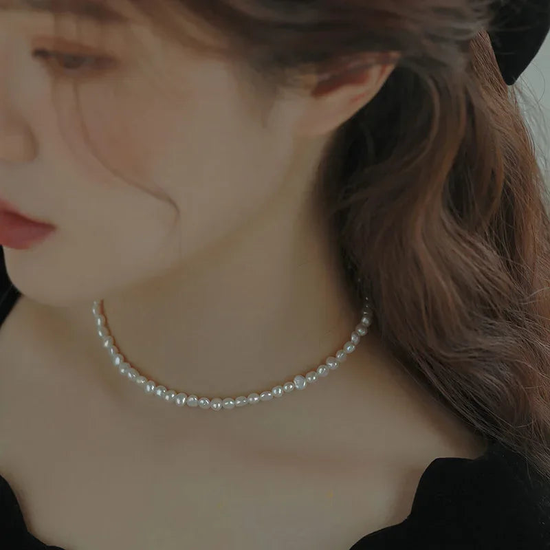 YWYC 4-5mm Baroque Freshwater Pearl Necklaces 38cm 45cm 50cm 925sterling Silver Necklaces Jewelry Gift 2026 New Arrivals