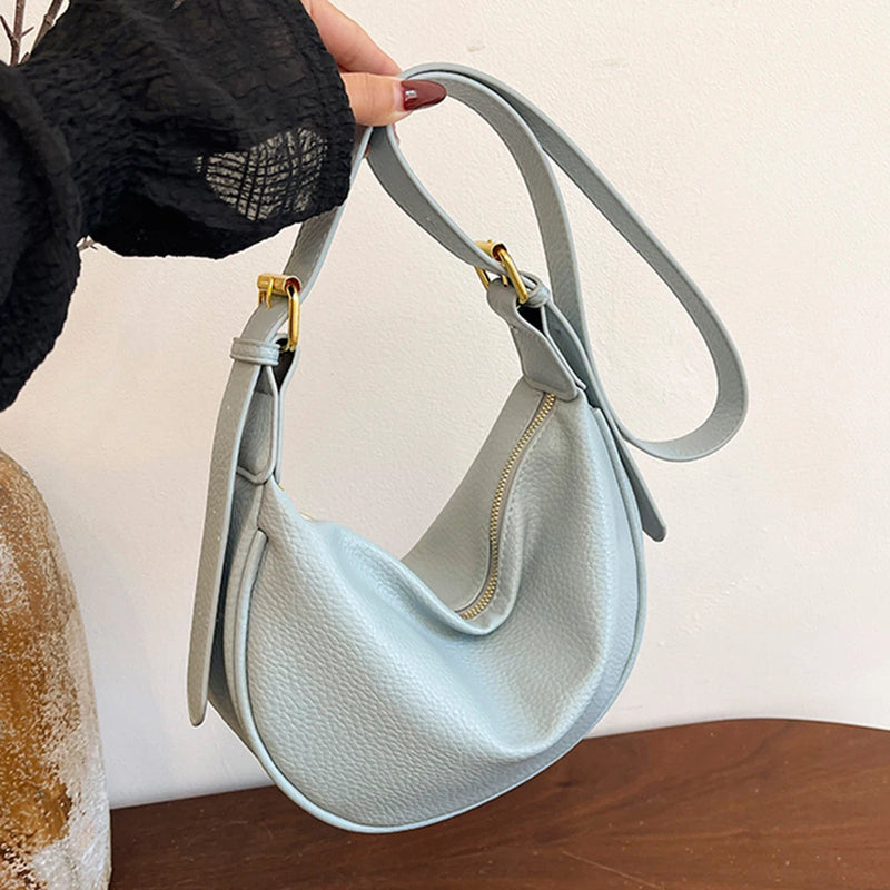 Korean Fashion Large Capacity PU Leather Tote Shoulder Bag Simple Casual Style 2026 New Hobos Bag for Women