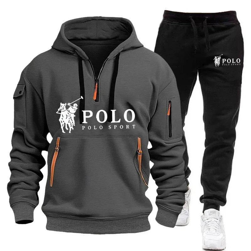 Autumn and Winter Men's casual set, a fashionable outdoor hiking windproof and warm hoodie and pants 2 - View 5 | SAMAG