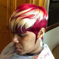 Short Human Hair Pixie Cut Wig For Black Women Short Wigs With Bangs Burgundy Human Hair Wig Full Machine Made Pixie Haircut Wig