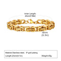 Gold Color Men's Chain Bracelet, Hip Hop Stainless Steel Chunky Wristband, Rock Punk Jewelry Gift for Dad - Visuel 15 | SAMAG