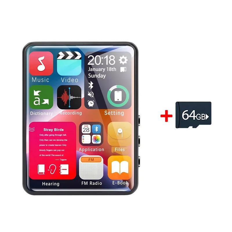 New MP3 Player Bluetooth 5.2 Music Player Built-in Speaker 2.4 Inch Screen Sport Walkman Video Player Support FM E-book Recorder