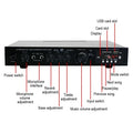 Bluetooth Radio 5.1 Channel Audio Stereo High Power Amplifier Super Bass Rate Stage Home Theater HIFI Amplifier FM Radio