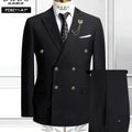 DAROuomo 2026 Men's Slim Fit Formal Business Suit 2Pcs Set - DR8211 (Jacket + Pants) for Work Wear