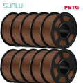 SUNLU PETG 3D Filament 1KG Biodegradable 1.75MM 10Rolls Bright Color Good Toughness Excellent Acid Alkali Weather Resistance