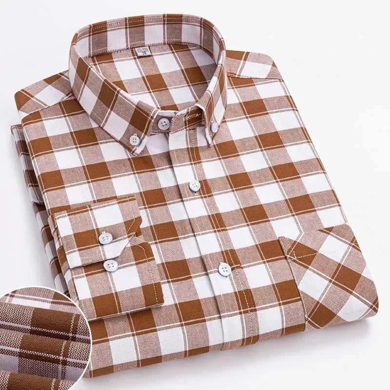 Spring and Autumn Men's Pure Cotton Long sleeved Shirts | SAMAG