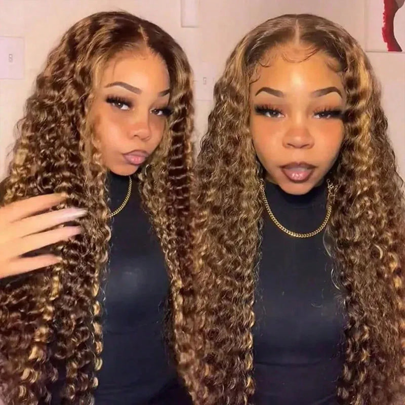 Highlight 13x4HD Lace Deep Wave Frontal WigHumanHairGlueless Reusable 5x5 Deep Curly Lace Front Remy Hair Deep Water Wig HD Lace