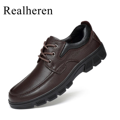 Autumn Winter Genuine Men's Leather Shoes Casual Business | SAMAG