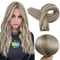 Full Shine Human Hair Weft Extensions Hair Bundles 100g Ombre Blonde Color Sew in Silky Straight Remy Skin Double Weft For Salon