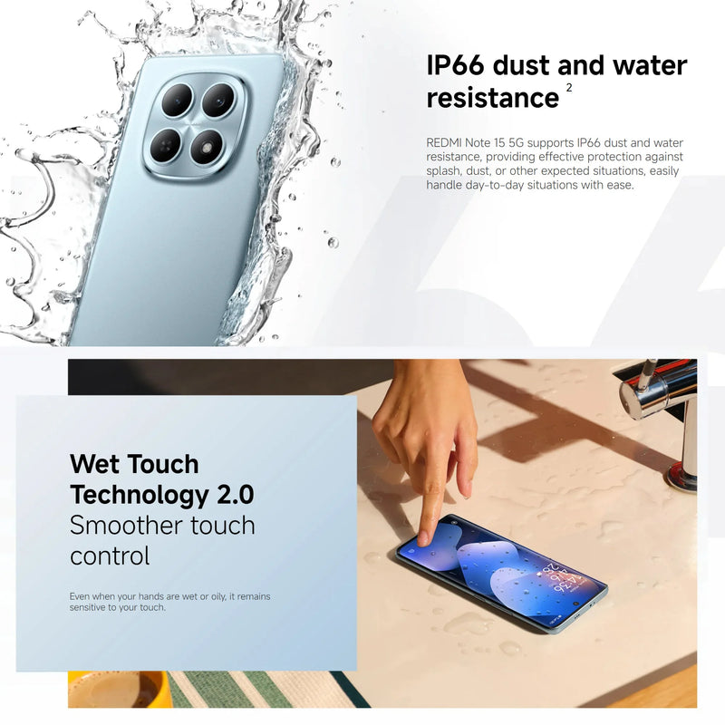 Xiaomi Redmi Note 15 5G, 8+256GB Global Version, Snapdragon® 6 Gen 3 Mobile Platform 6.77" 120Hz Display 108MP Camera 5520mAh 45W