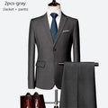 Luxury 3 piece men's wedding suit fashion men's slim solid color business office suit sets large size men Blazer+ pants + vest