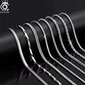 ORSA JEWELS 925 Sterling Silver Chain Necklaces Fashion Party for Men Women DIY Jewelry Simple High Quality 16-24 Inch Wholesale