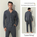 Men's Loose Fit Pajamas Set Soft Lyocell & Cotton Blend Breathable Sleepwear Cozy Home Loungewear Comfortable Pajamas