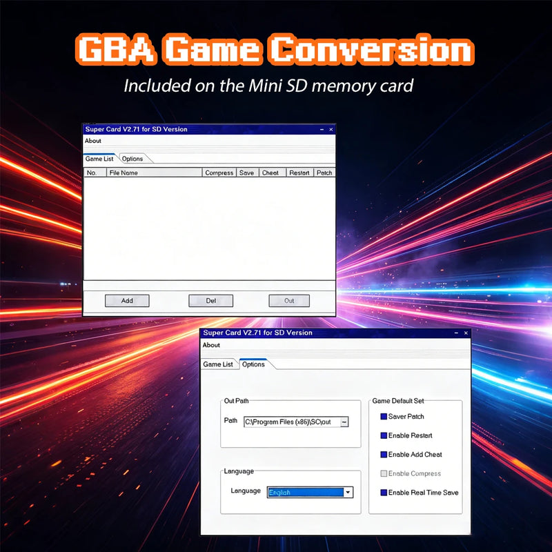 Mini SD Game Card GBA Flash Card for SP GBM IDS NDS NDSL GBA SP With 2GB TF Adapter Game Accessories