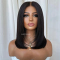 Pre Bleached Silk Base Full Lace Wigs Bob Blunt Cut Glueless Straight Human Hair Wigs Brazilian Hair Bob Wigs For Women