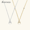 ANDYWEN 925 Sterling Silver Gold Small 26 Letters A- Z Zircon CZ Pendant Monogram Necklace Me 2020 Initial Alphabet M A Jewelry