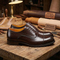 Men's Handmade Oxford Dress Shoes Full-Grain Leather Daily Business Footwear Comfortable Classic Style