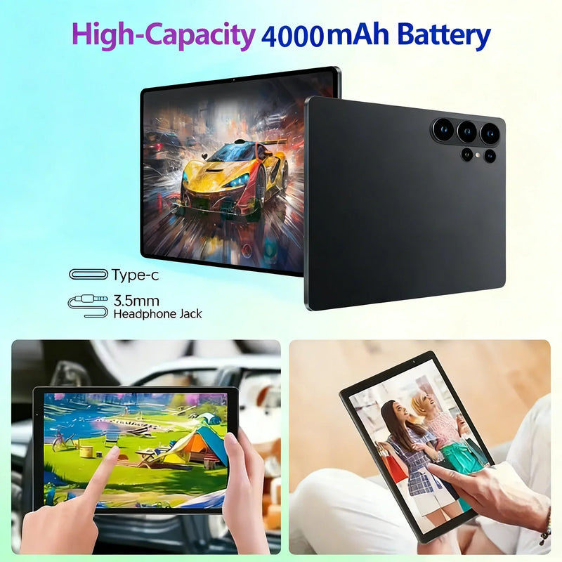Android 15 Tablet 8GB+256GB, HD Camera Tablet with 4000mAh Battery, Multi-functional Android Pad