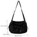 Fashionable Crossbody Bag with Drawstring Accent - Spacious & Secure Zipper Closure - Includes Stylish Bag Charm