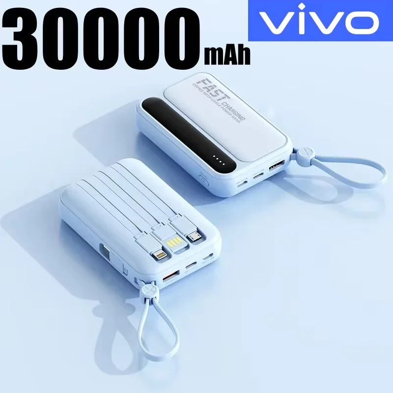 VIVO 500000mAh Power Bank 120W Super Fast Charging Powerbank 4 In1 Cables Portable Powerbank For Iphone Huawei Samsung 2026New
