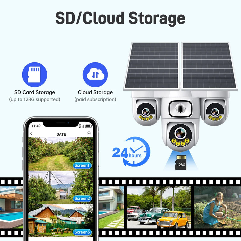 15MP 4G AOV Wireless Solar Camera 4G Sim Card Solar CCTV Auto Tracking Outdoor Protection Solar Security Camera Battery O-kam