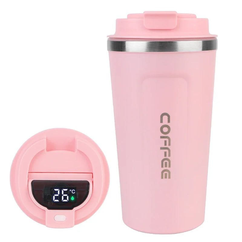 Thermo Cafe Coffee Mug 380/510ML Car Thermos Mug Leak_Proof Travel Thermo Cup for Tea Water Coffee Double Stainless Steel