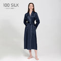 Birdtree 19 Momme 100%Pure Silk Long Robe for Women Silky Sleepwear Ladies Elegant Nightgown Natural Pajamas P36089QM