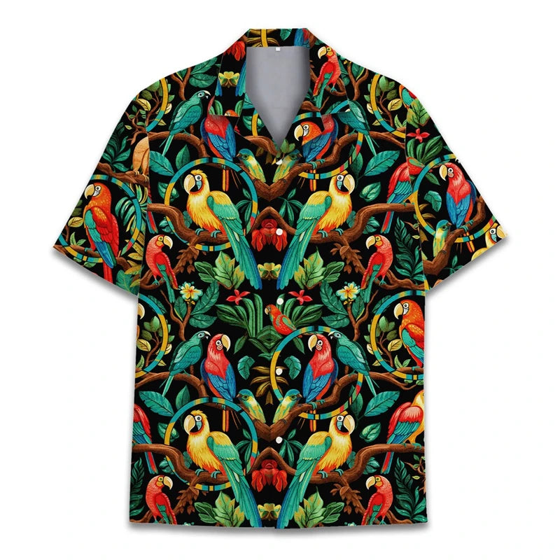 Hawaiian Men Shirt Animal parrot Graphic 3d For Summer | SAMAG