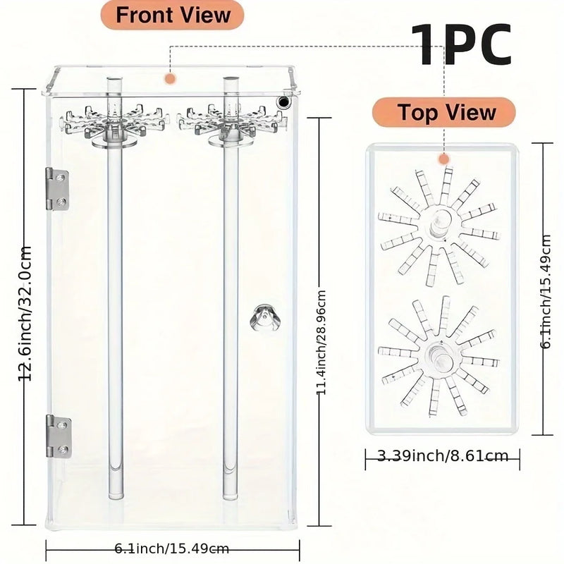 1PC Transparent Dustproof Necklace Box, Clavicle Chain Sweater Chain Finishing Display Holder