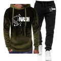 Funny Fishinger Carp Fish Fisherman Print Spring Autumn Men's New Harajuku Gradient Color Hooded + Pants Two Piece | SAMAG