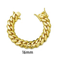 8 - 14mm Punk Rock Stainless Steel Rhombus Cuban MIami Link Chain Bracelets for Men Hip Hop Jewelry Gold - Visuel 9 | SAMAG
